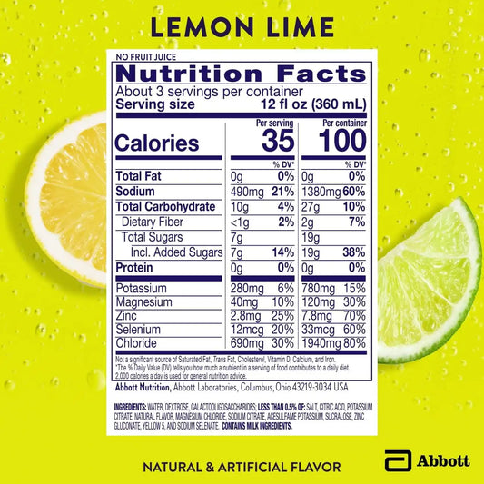 Pedialyte with Immune Support Electrolyte Solution, Hydration Drink with Zinc, Selenium, and Magnesium, Lemon Lime, 1 Liter, Pack of 4