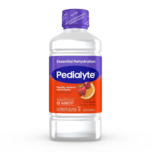 Pedialyte Electrolyte Drink | Hydration Drinks for Kids & Adults | Fruit Punch, 1 Liter