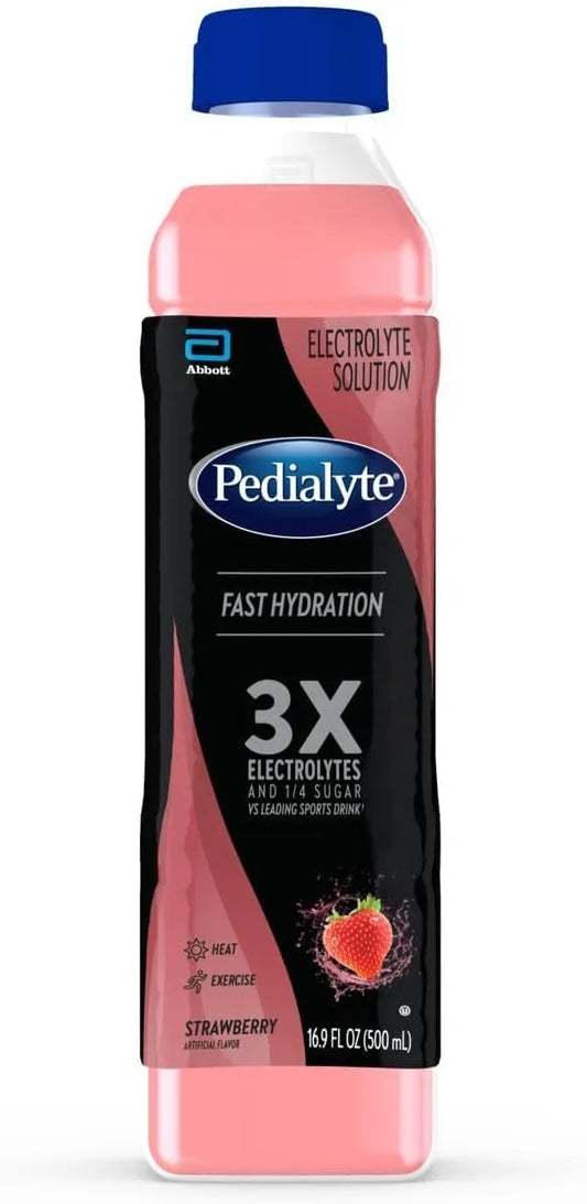 Pedialyte Electrolyte Solution, Strawberry, 16.9 fl oz (Pack of 5)