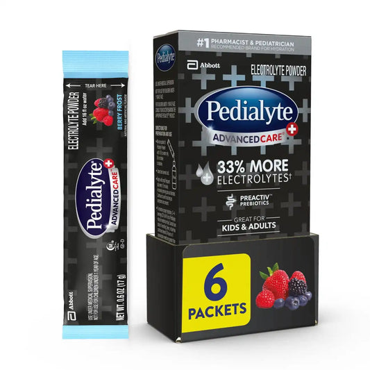 Pedialyte AdvancedCare Plus Electrolyte Powder Packets, Berry Frost-6ct