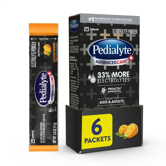 Pedialyte AdvancedCare Plus Electrolyte Powder Packets, Orange Breeze-6ct