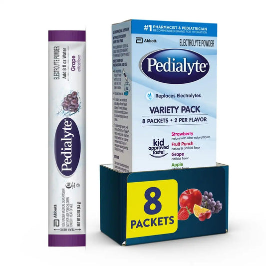 Pedialyte Electrolyte Powder Packets, On-the-Go Hydration Variety Pack-8ct