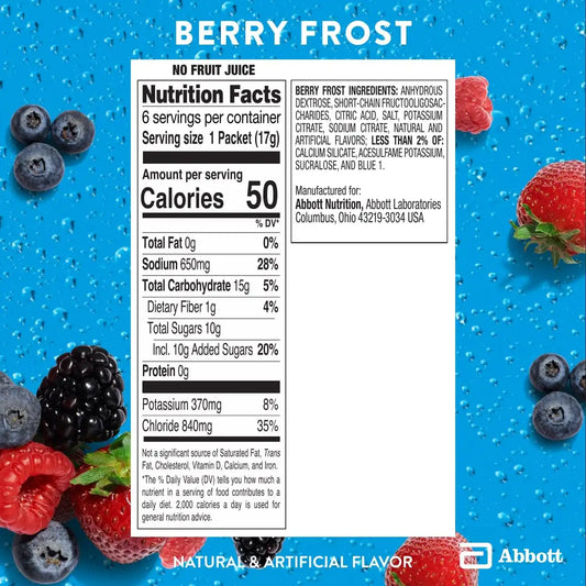 Pedialyte AdvancedCare Plus Electrolyte Powder Packets, Berry Frost-100ct