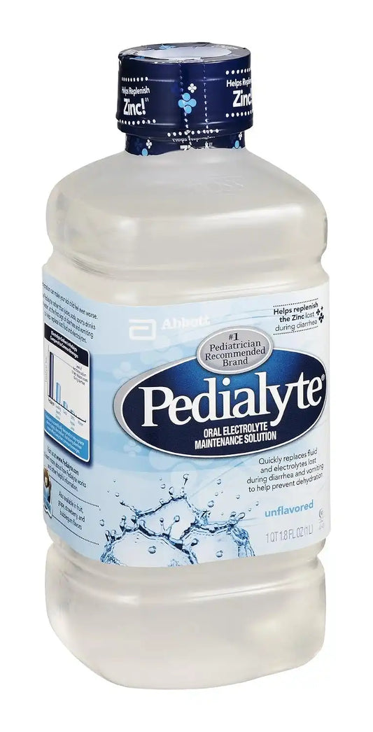 Pedialyte Oral Electrolyte Unflavored 33.8 OZ (Pack of 8)