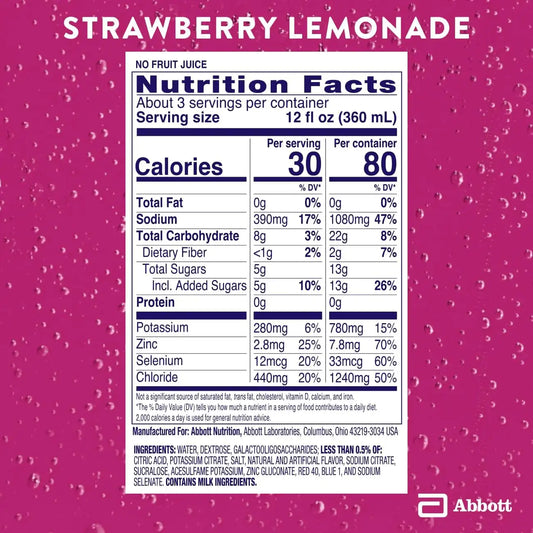 Pedialyte AdvancedCare Electrolyte Drink, Strawberry Lemonade, 1 Liter