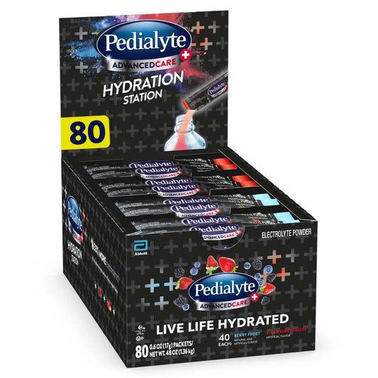 Pedialyte AdvancedCare Plus Electrolyte Powder Packets, Variety Pack-80ct