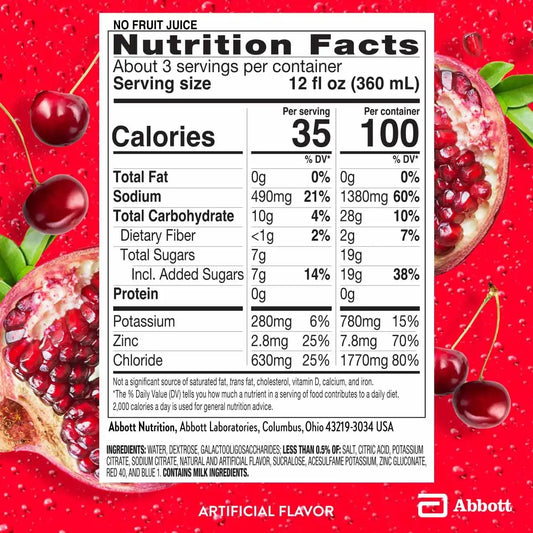 Pedialyte AdvancedCare Plus Electrolyte Drink, Cherry Pomegranate, 1 Liter