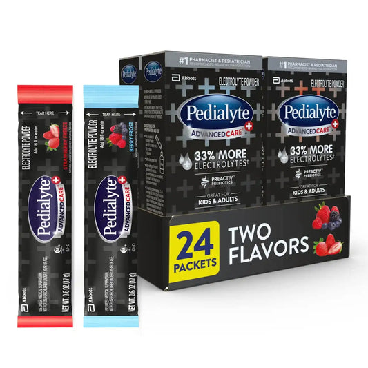 Pedialyte AdvancedCare Plus Electrolyte Powder Packets, Variety Pack-24ct