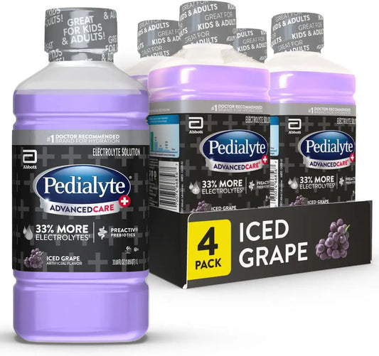 Pedialyte AdvancedCare Plus Electrolyte Drink, Iced Grape, 1 Liter