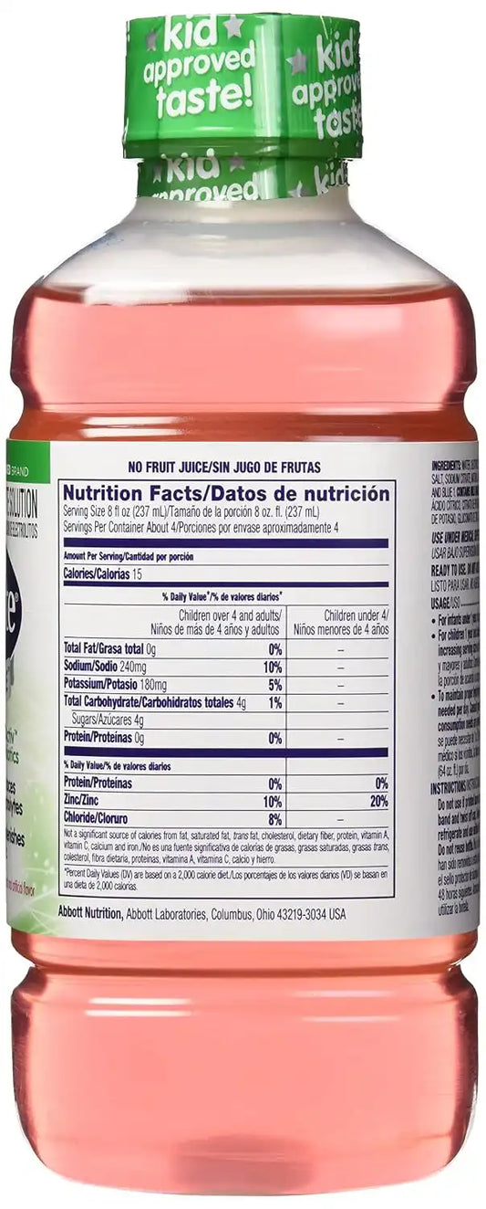 Pedialyte AdvancedCare Electrolyte Solution, Quickly Replaces Fluids, Zinc, and Electrolytes to Prevent Dehydration, Plus Prebiotics to Help Promote Digestive Health, 1 Liter, Strawberry Lemonade